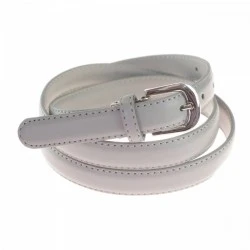 Ceinture pour femme en croute de cuir coloris gris clair