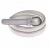 Ceinture pour femme en croute de cuir coloris argent