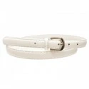 Ceinture cuir fine blanche 2cm