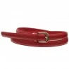 Ceinture cuir fine rouge