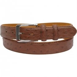 Ceinture Autruche en similicuir marron