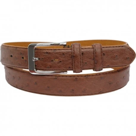 Ceinture Autruche en similicuir marron