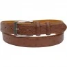Ceinture Autruche en similicuir marron