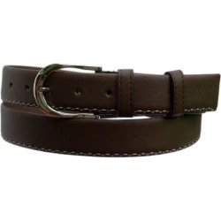 Ceinture marron surpiqure blanche