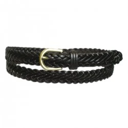 Ceinture cuir tressé noir