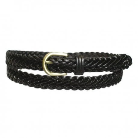 Ceinture cuir tressé noir