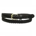 Ceinture cuir tressé noir