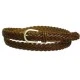 Ceinture cuir tressé camel