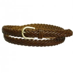 Ceinture cuir tressé camel