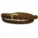 Ceinture cuir tressé camel