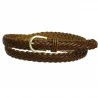 Ceinture cuir tressé camel