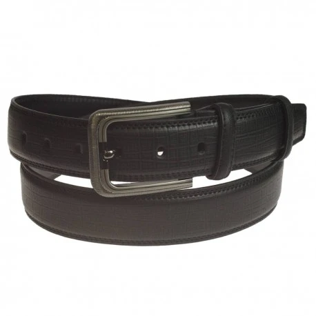 Ceinture cuir croco noir