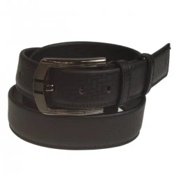 Ceinture cuir imbriqué noir