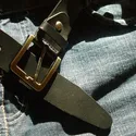 Ceinture cuir fine gris clair 2cm