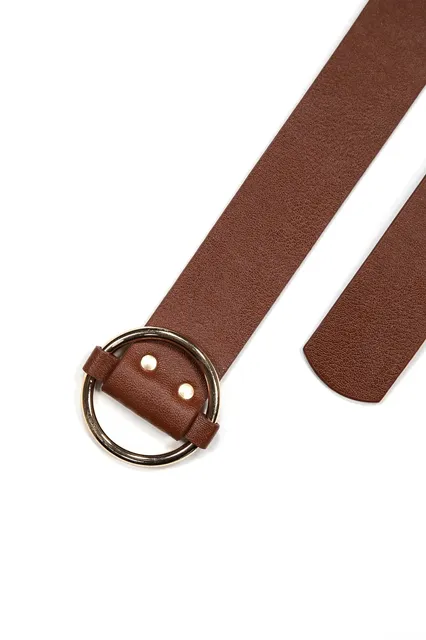 Ceinture cuir fine marron